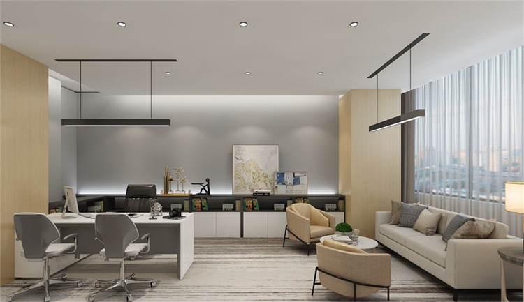 沉穩(wěn)大氣辦公室裝修，實(shí)力氣場雙在線!